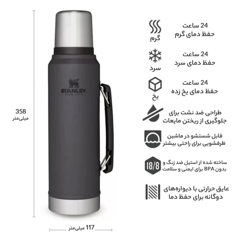 فلاسک استنلی مدل CLASSIC LEGENDARY کد F2022 گنجایش 1 لیتر - تصویر 7