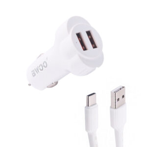 شارژر فندکی مدل CC52 به همراه کابل تبدیل USB -C