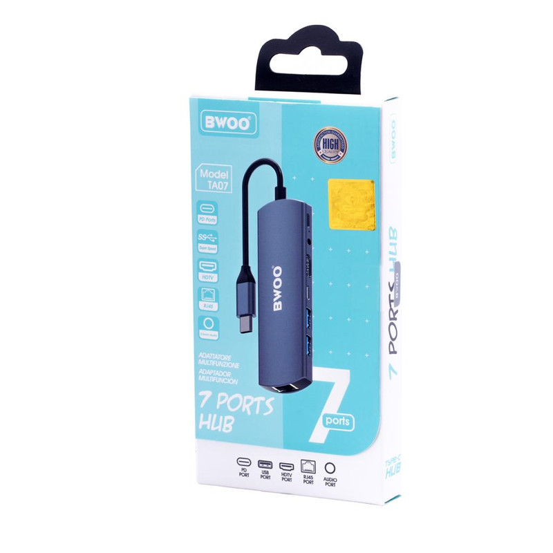 هاب 7 پورت USB-C بوو مدل TA07 - تصویر 5